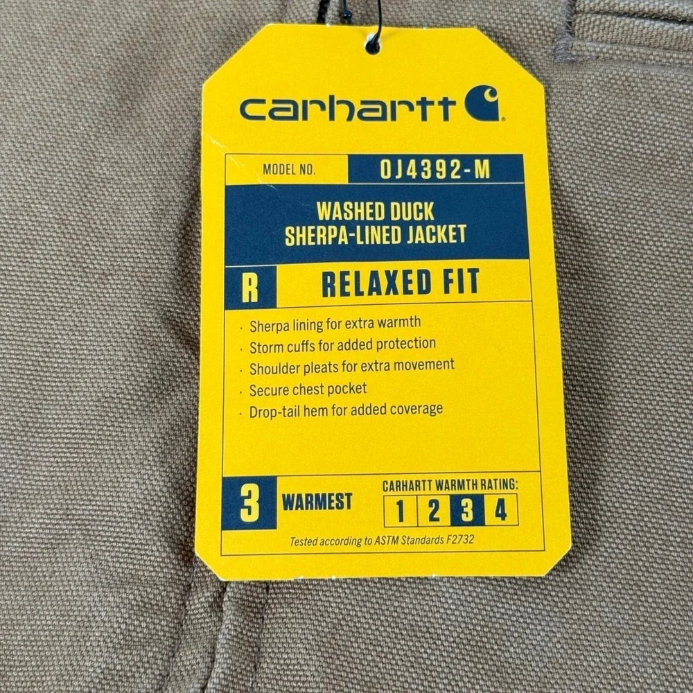 Carhartt Washed Duck Sherpa-Lined Jacket Brown 2XL Tall OJ4392-M 104392-BRN